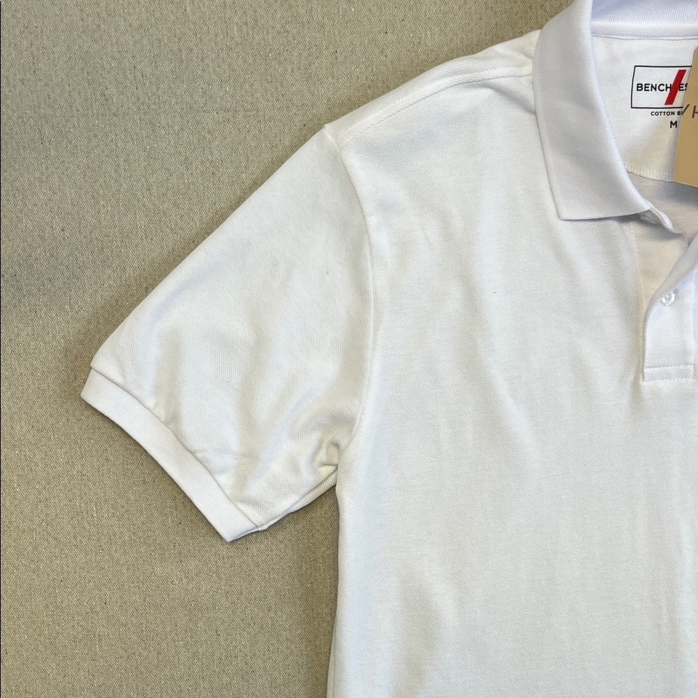Bench White Men's Polo Shirt - Classic Short Sleeve - Picture 4 of 8